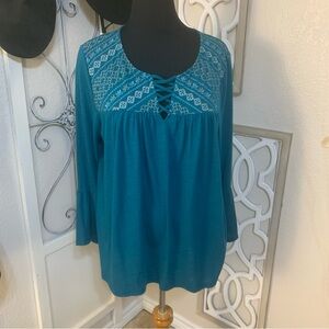 Faded Glory embroidered tuni shirt top blouse